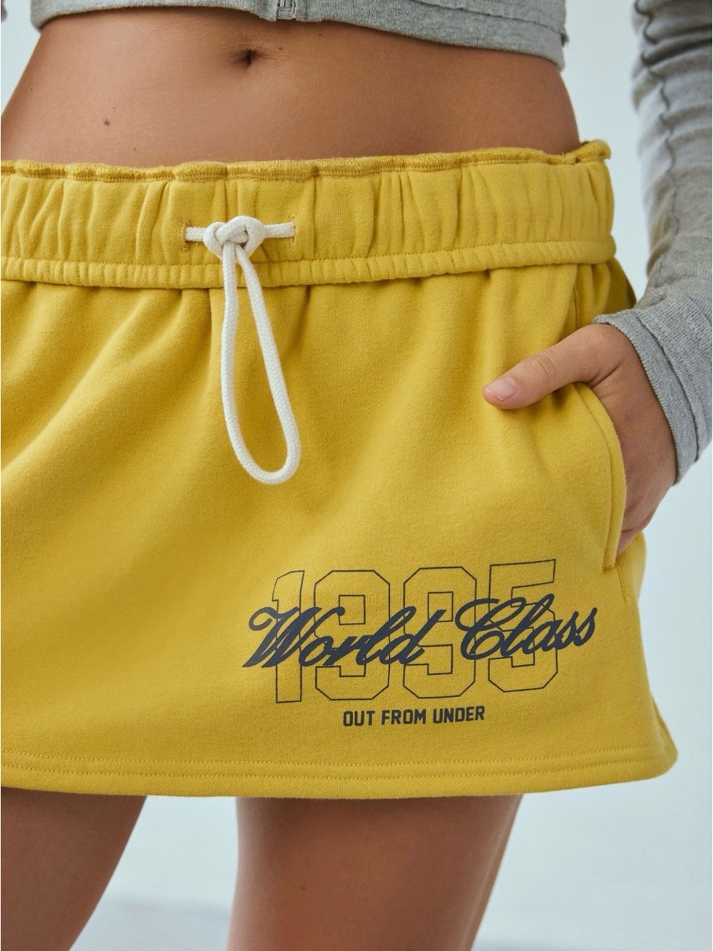 Urban Outfitters Yellow Drawstring Mini Skirt